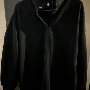Black Snap Button Pullover